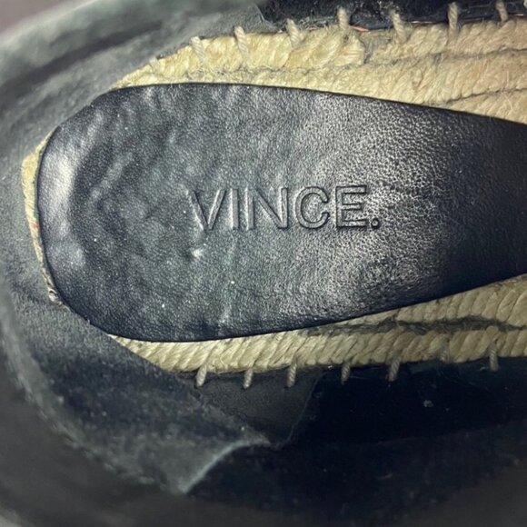 Vince Ronan Soft Leather Espadrille Flats Black Size 6 Women Shoes Spain Booties - Picture 10 of 13